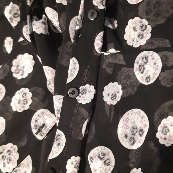 Lauren Conrad | Black Button down sheer blouse - Picture 6 of 9